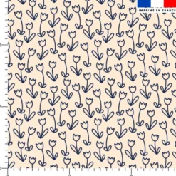 Tulipe bleue - Fond crème - Création Pauline Recht