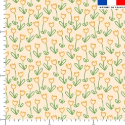 Tulipe jaune - Fond beige - Création Pauline Recht