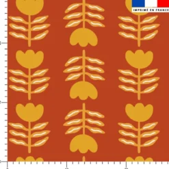 Tulipe ocre - Fond rouille