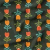 Tulipes oranges et roses - Fond vert foncé