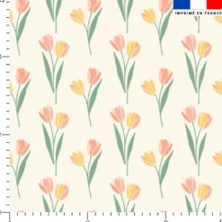 Tulipes printanières - Fond écru