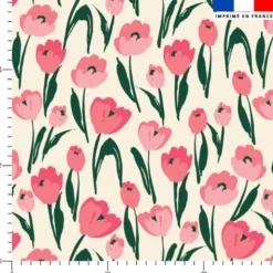Tulipes roses - Fond écru