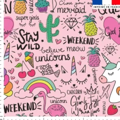Unicorn - Fond rose