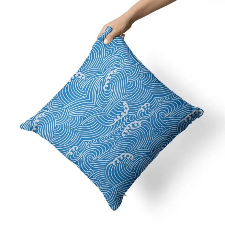 Vagues graphiques - Fond bleu