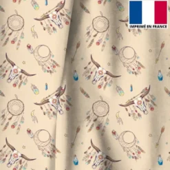 Velours beige motif boho indien