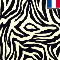 Velours blanc imprimé zèbre