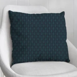 Velours bleu marine imprimé écaille vert canard