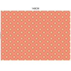 Velours corail imprimé fleur vintage seventies