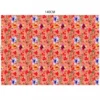 Velours corail imprimé peinture de fleurs rouges et bleues
