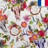 Velours écru imprimé boho tête de mort et attrape rêves