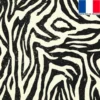 Velours écru imprimé zèbre effet vintage