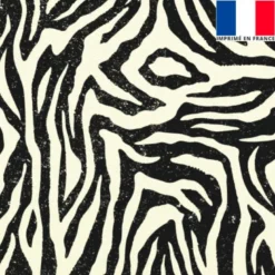 Velours écru imprimé zèbre effet vintage