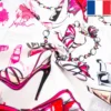 Velours écru motif make-up glamour rose
