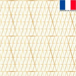 Velours écru motif petit triangle losange doré