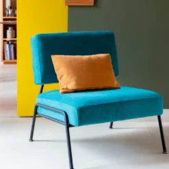 Velours côtelé d'ameublement bleu canard