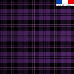 Velours d'habillement imprimé tartan noir et violet