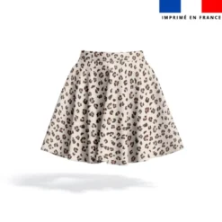 Velours d'habillement imprimé léopard camel et marron