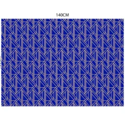 Velours imprimé art déco géométrique bleu majorelle