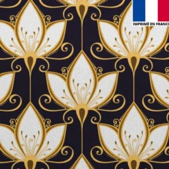 Velours imprimé art déco lys