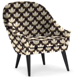 Velours imprimé art déco lys