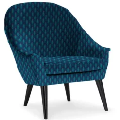 Velours imprimé art déco triangle émeraude