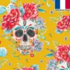 Velours imprimé calavera jaune