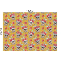 Velours imprimé calavera jaune