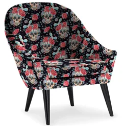 Velours imprimé calavera noir