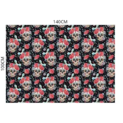Velours imprimé calavera noir
