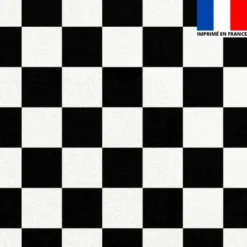 Velours imprimé damier noir et blanc