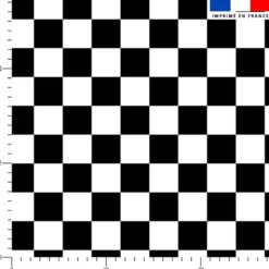 Velours imprimé damier noir et blanc