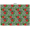 Velours noir motif scandinave et hibiscus