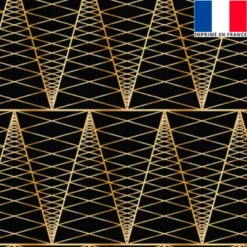 Velours noir motif triangle losange doré
