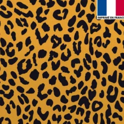Velours ocre imprimé léopard