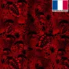 Velours rouge imprimé jungle tête de mort rouge