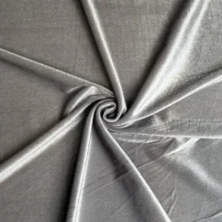 Velours stretch brillant gris argent