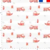 Véhicules de pompier et rayures grises - Fond blanc