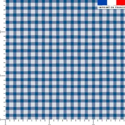 Vichy bleu - Fond écru