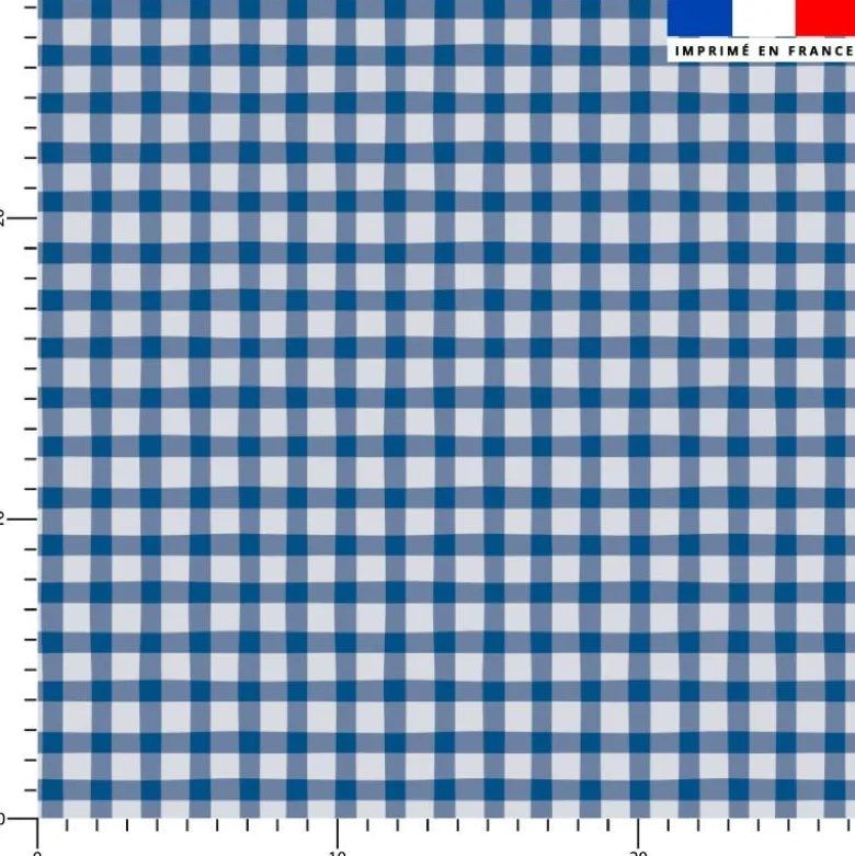 Vichy bleu - Fond écru