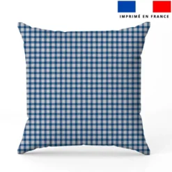 Vichy bleu - Fond écru