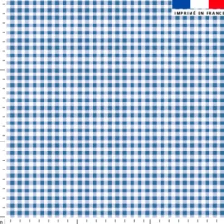 Vichy bleu roi 5mm - Fond blanc