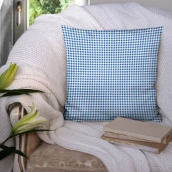 Vichy bleu roi 5mm - Fond blanc