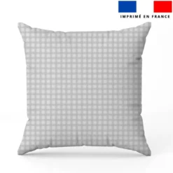 Vichy gris perle - Fond écru