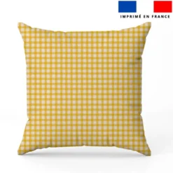 Vichy jaune - Fond écru