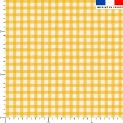 Vichy jaune - Fond écru