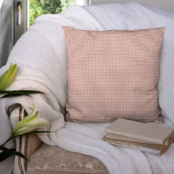 Vichy marron 3mm - Fond blanc
