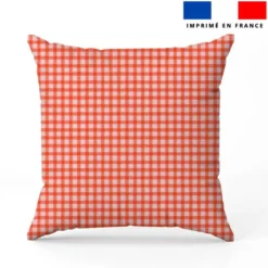 Vichy orange - Fond écru