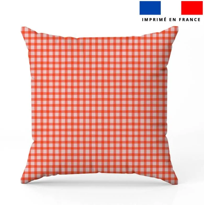 Vichy orange - Fond écru