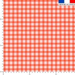 Vichy orange - Fond écru
