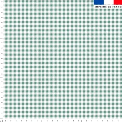 Vichy vert 5mm - Fond blanc
